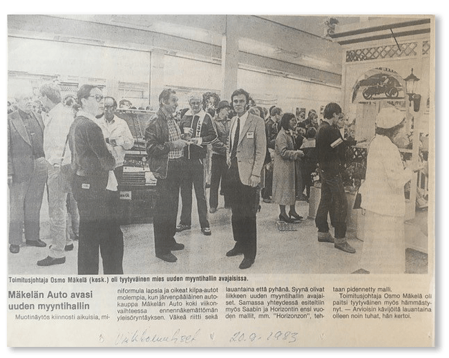 Mäkelän Auto uuden hallin avajaiset 1983